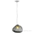 Smoke gray white clouds decorated glass hanging lamp